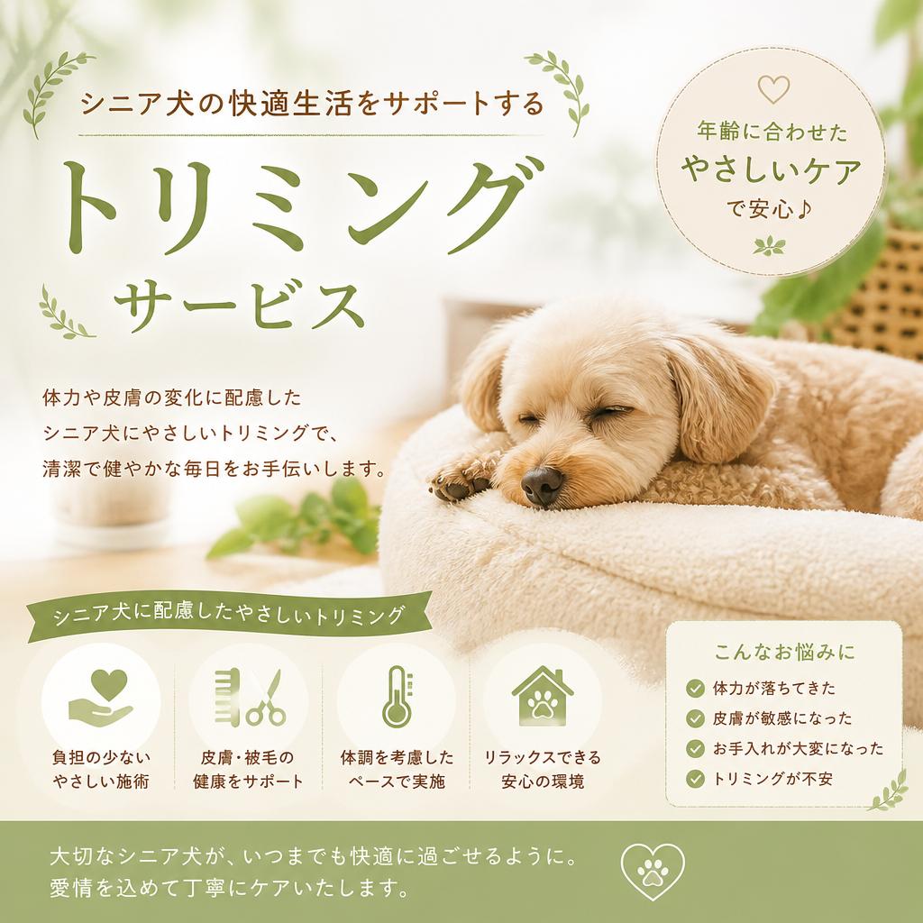 シニア犬の快適生活をサポートするトリミングサービス