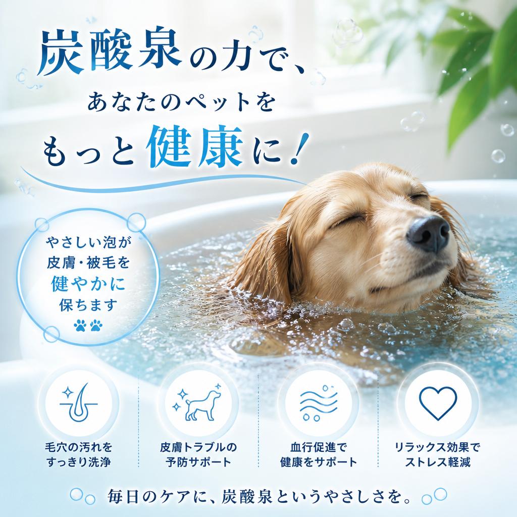 炭酸泉の力で、あなたのペットをもっと健康に！