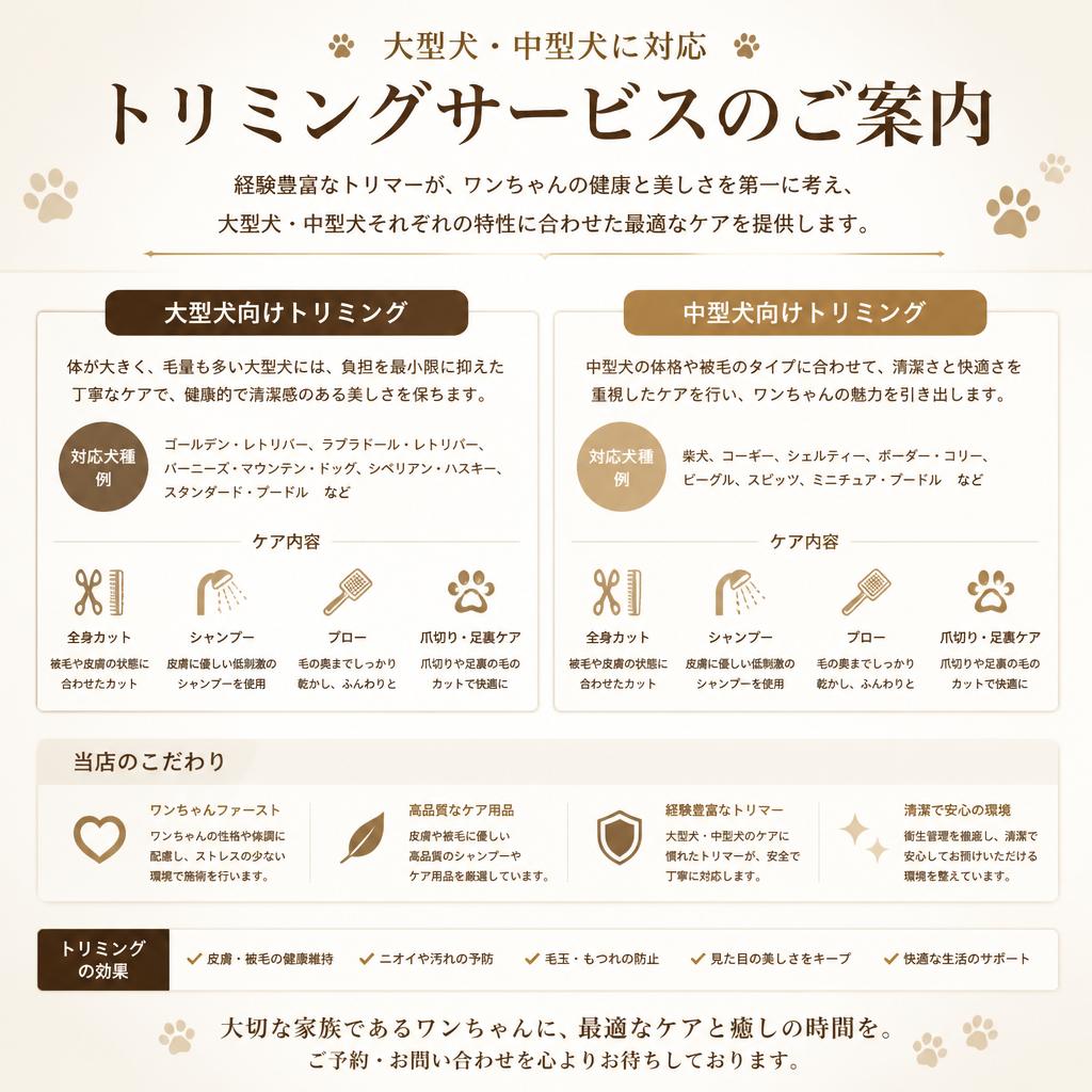 トリミングサービスのご紹介