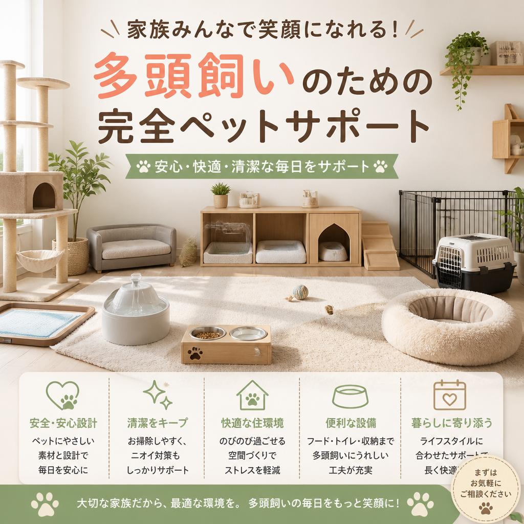 家族みんなで笑顔になれる！多頭飼いのための完全ペットサポート