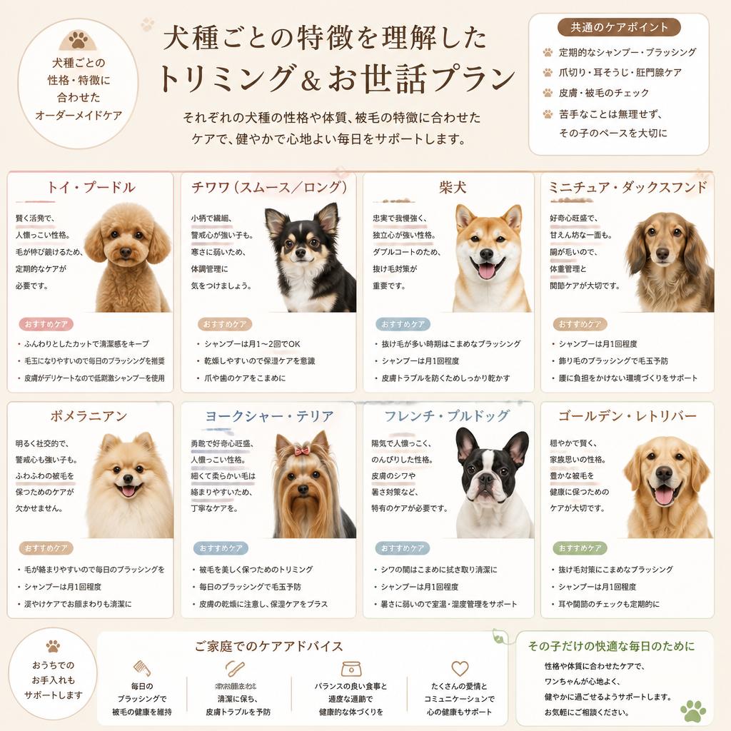 犬種別プランでの特別ケア