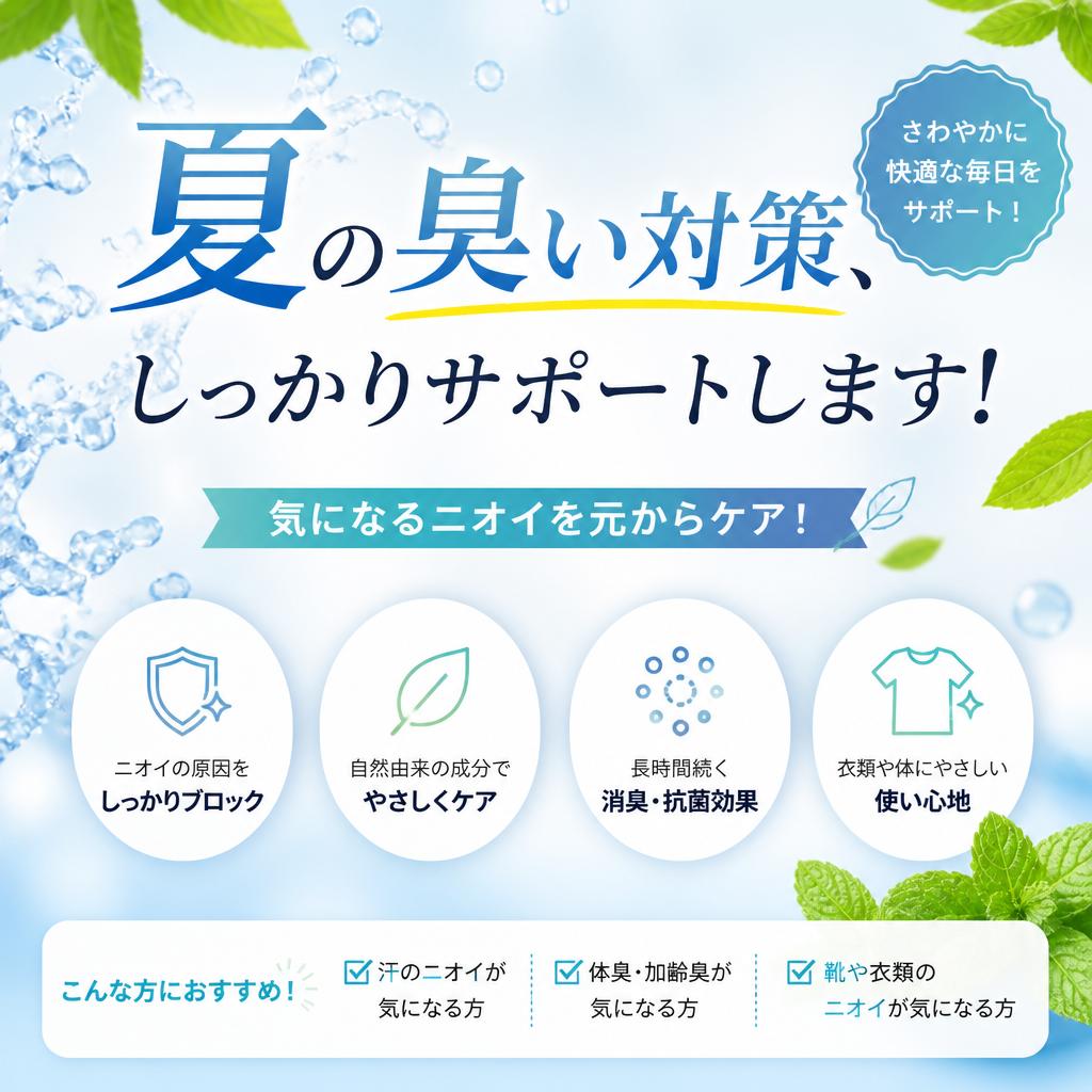 夏の臭い対策、しっかりサポートします！
