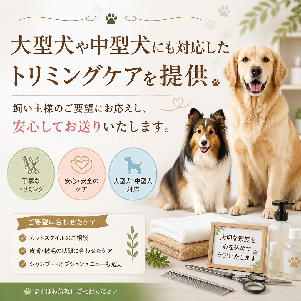大型犬・中型犬にも対応
