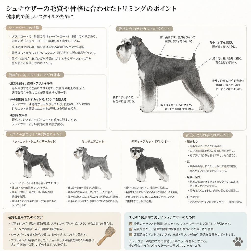 シュナウザーのトリミングの特徴